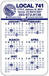 Union Card Calendars, Union Made & Union Printed