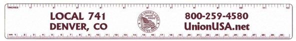 Union Plastic Rulers, Union Made & Union Printed